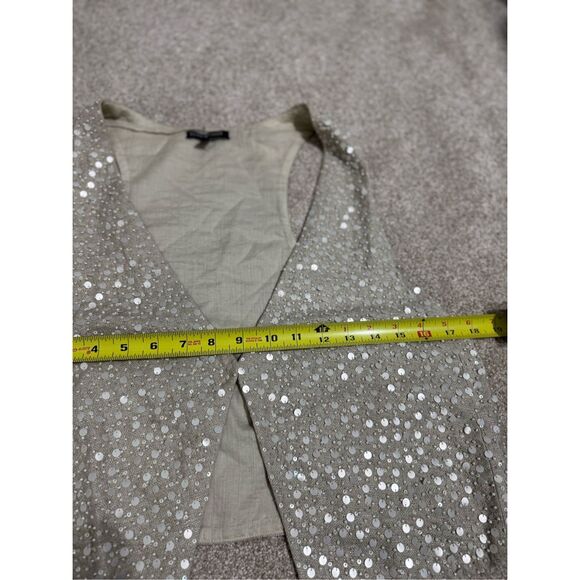 Eileen Fisher MATKA Sequin Encrusted Silk Vest Women Womens Size M Luxury Night - Picture 11 of 13